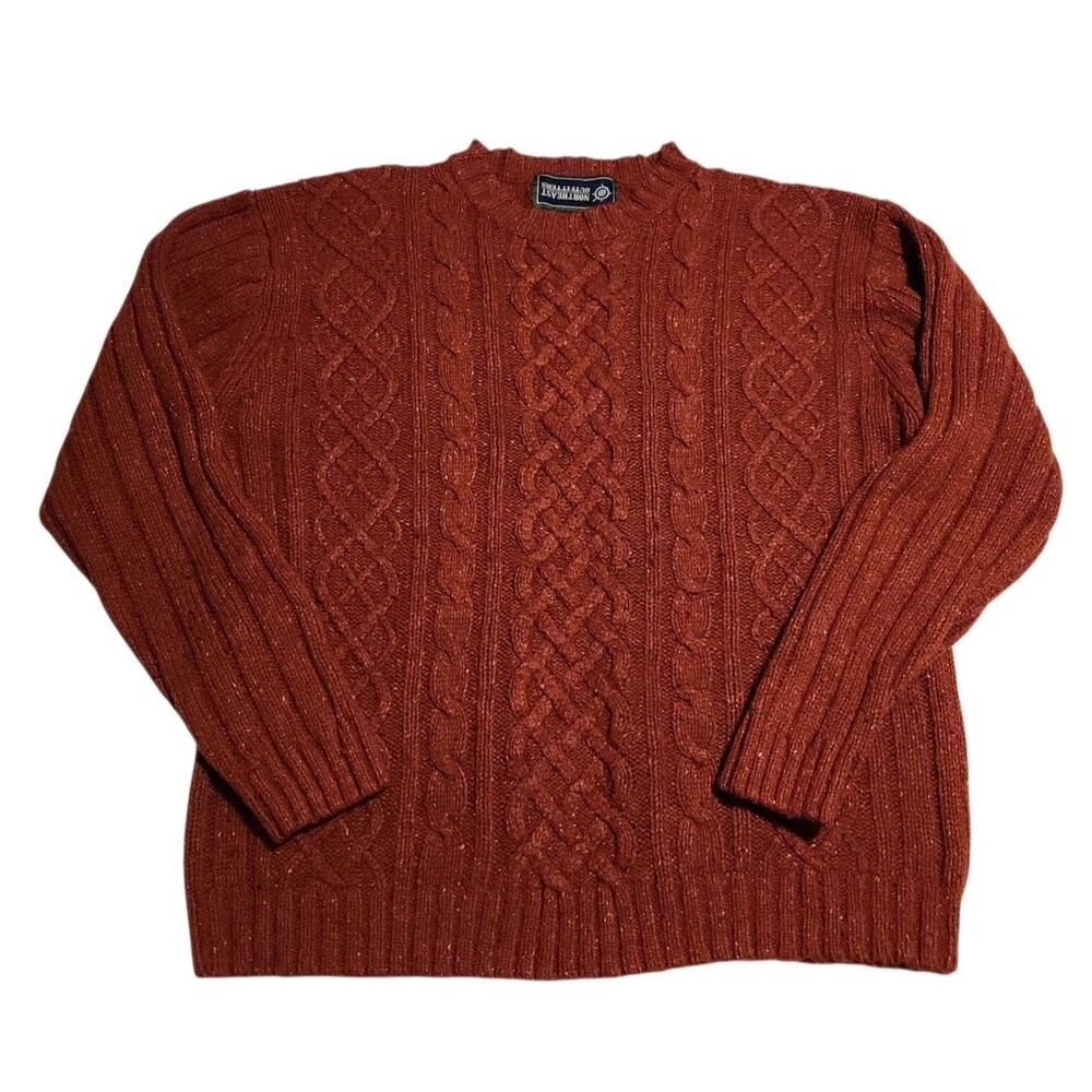 Northeast Outfitters Crewneck Sweater Flecked Brick Cable Knit Womens Size Large